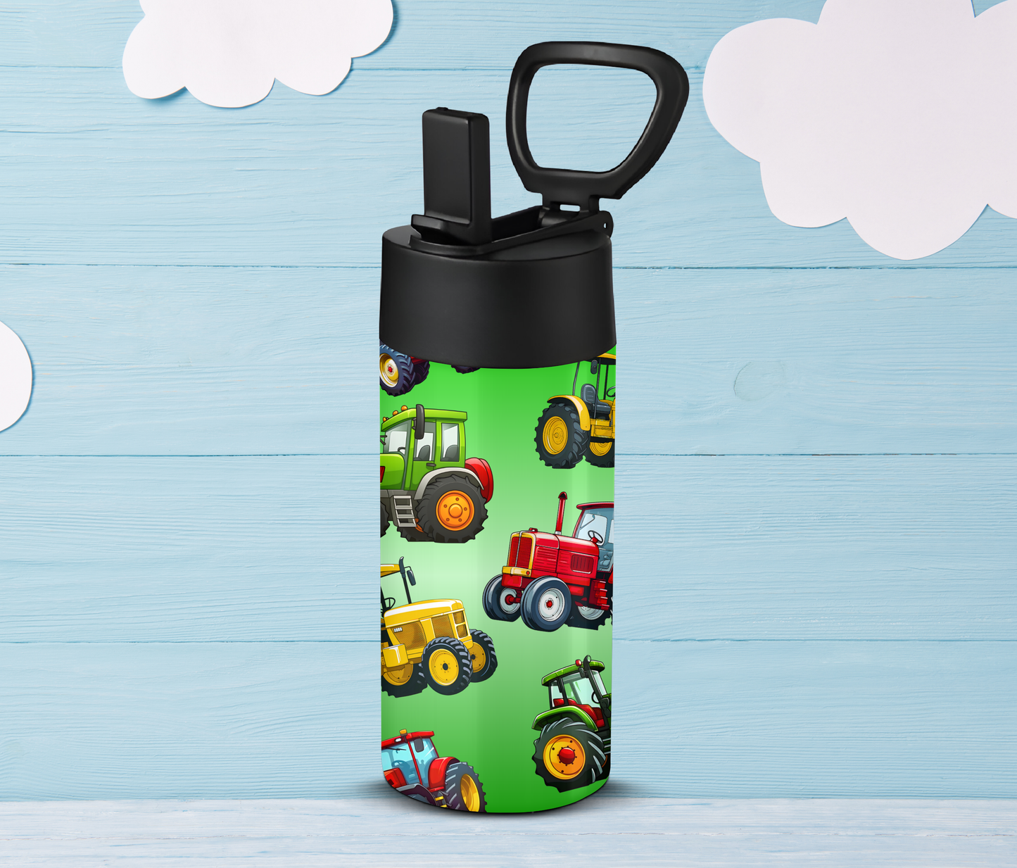 Green Tractor 12oz Kids Tumbler