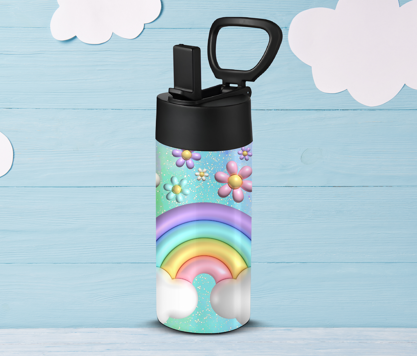 Pastel 3-D Rainbow 12oz Kids Tumbler