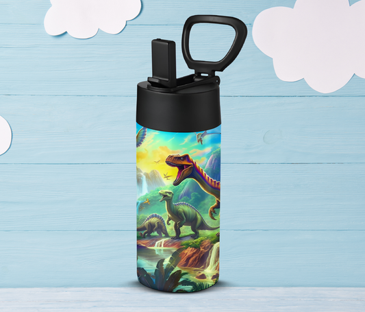 Realistic Blue Dinosaurs 12oz Kids Tumbler