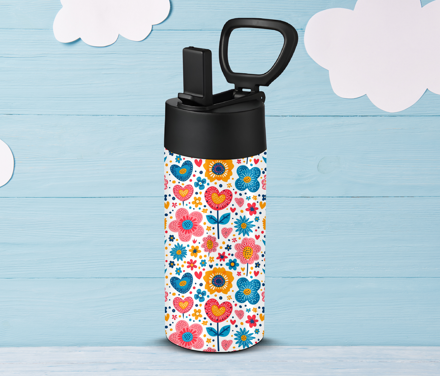 Retro Flowers 12oz Kids Tumbler