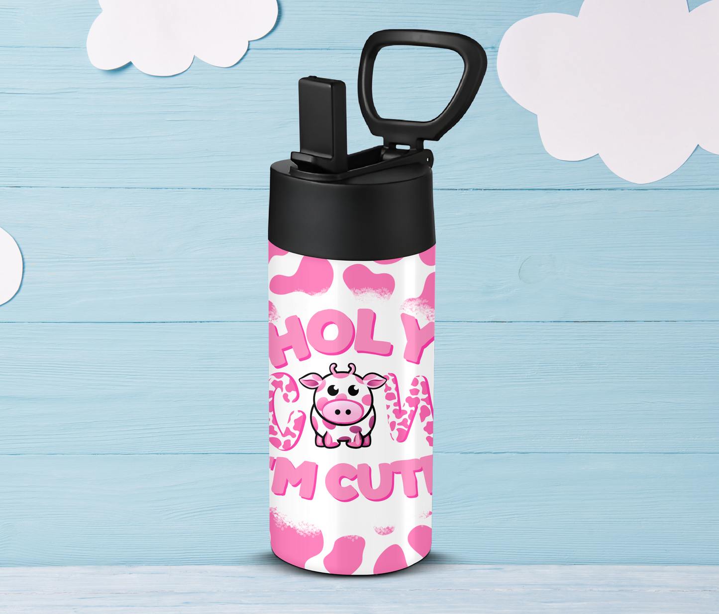 Holy Cow Im Cute Pink 12oz Kids Tumbler