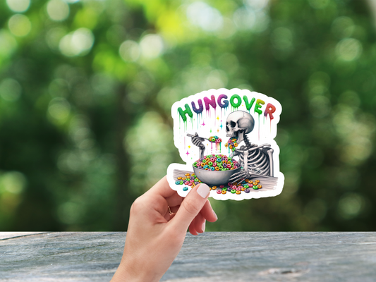 Hungover Skeleton Sticker