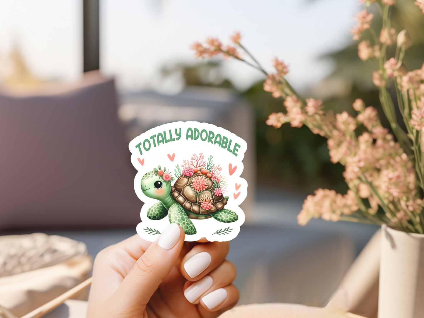 Totally Adorable Turtle Sticker