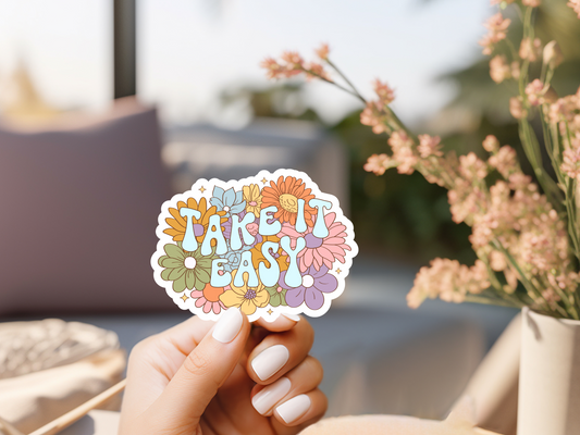 Take It Easy Flower Sticker