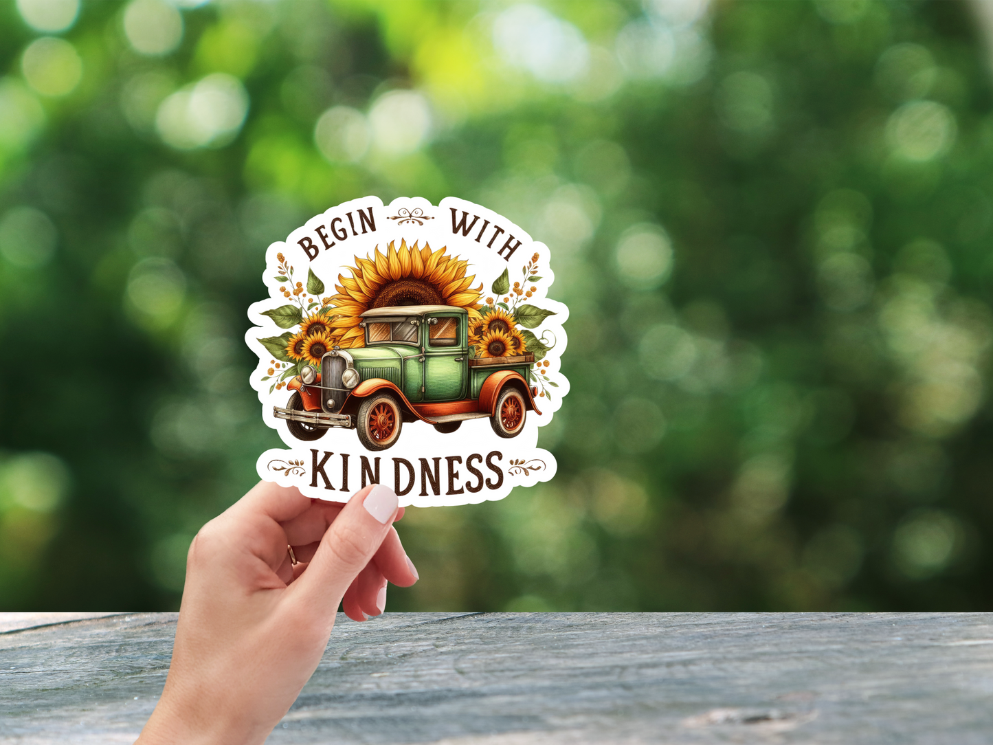 Begin With Kindness Truck Sticker