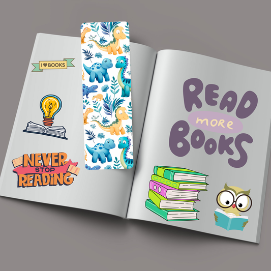 Kids Blue & Yellow Dinosaurs Bookmark