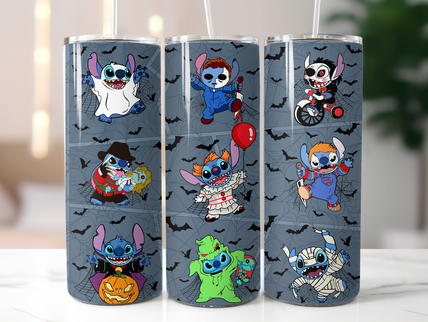 Blue Alien & Costumes w/Bats 20oz Tumbler