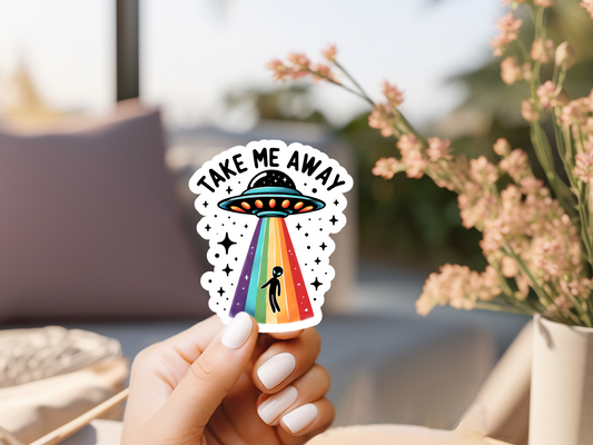 Take Me Away Alien Sticker