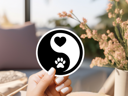 Yin and Yang Dog Sticker