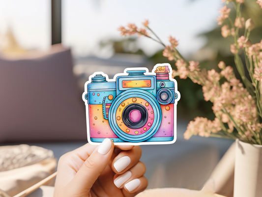 Cute Watercolor Camera Sticker