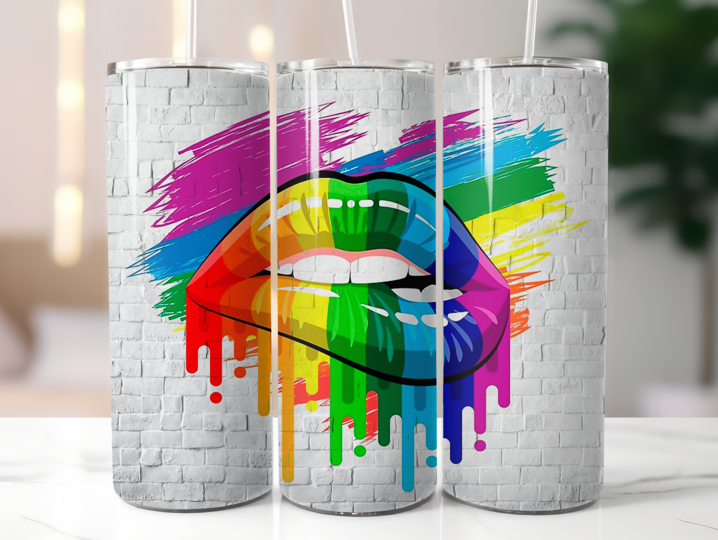 Rainbow Lips & Brick 20oz Tumbler