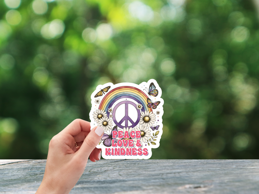 Peace Love & Kindness Sticker