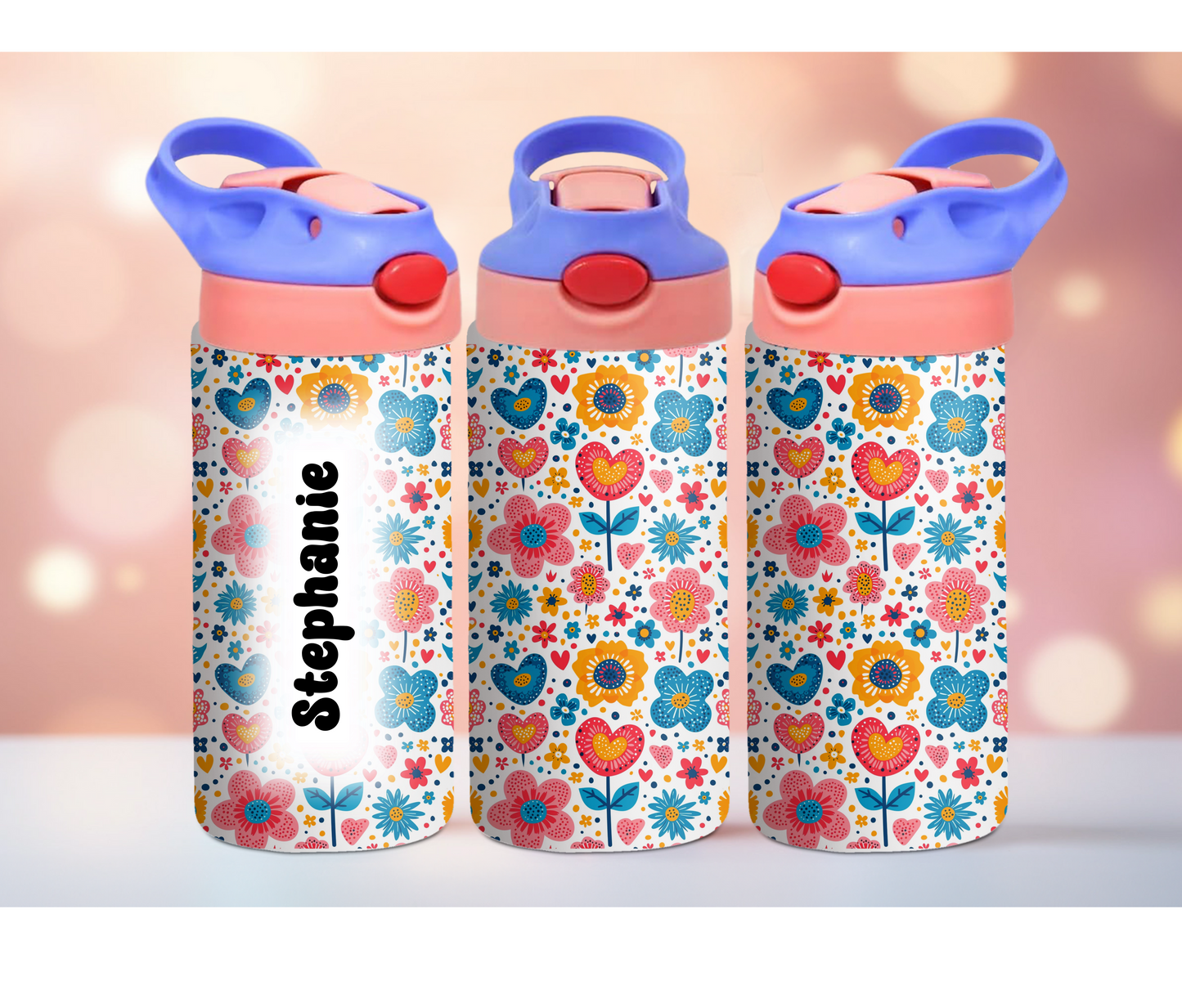 Retro Flowers 12oz Kids Tumbler