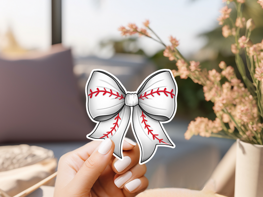 Baseball Bow Sticker