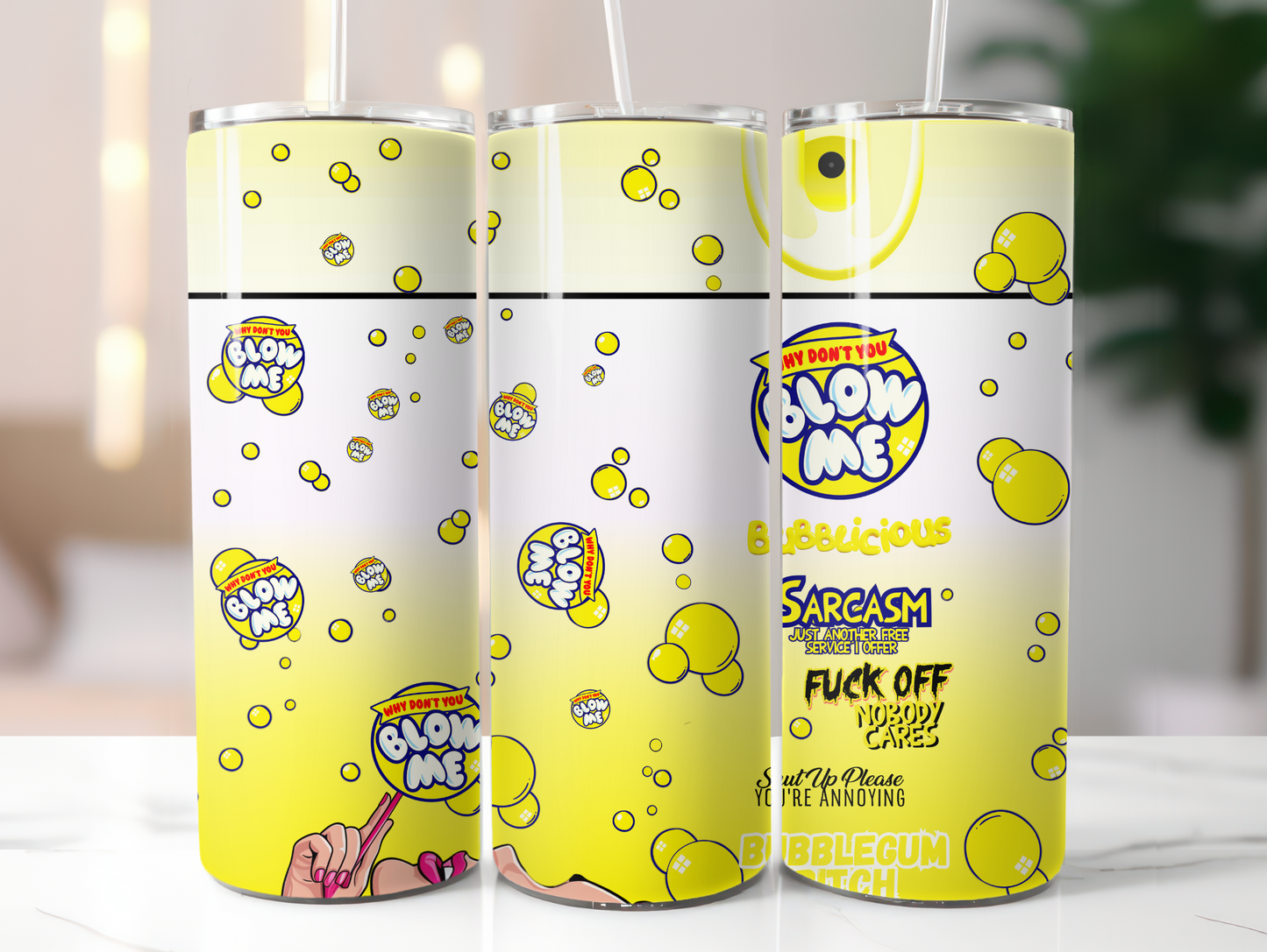 Yellow Blow Me 20oz Tumbler