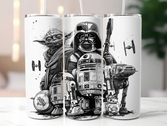 Black & White S. Wars 20oz Tumbler