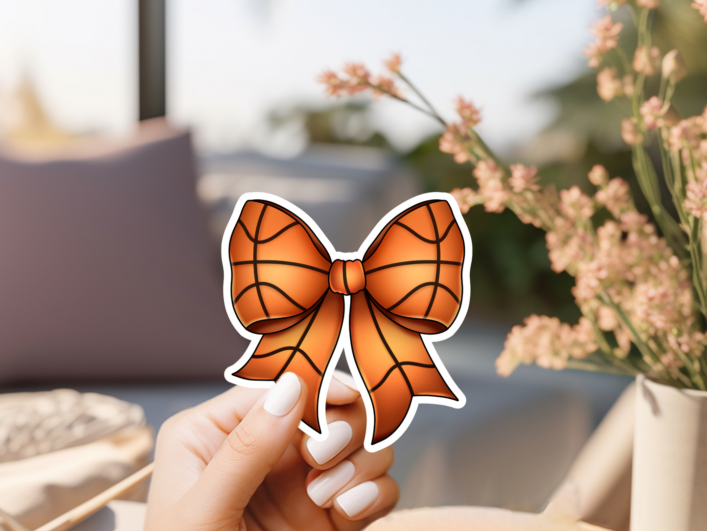 Basketball Bow Sticker