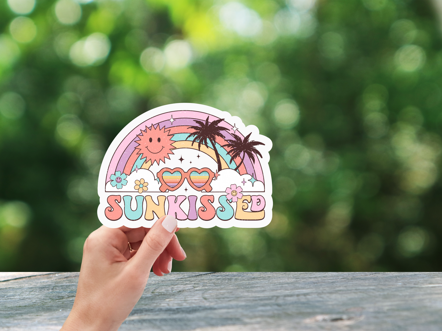 Sunkissed With Heart Glasses Sticker