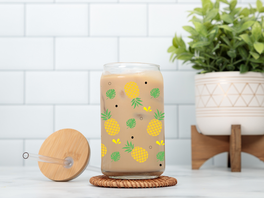 Pineapple 16oz Glass Cup