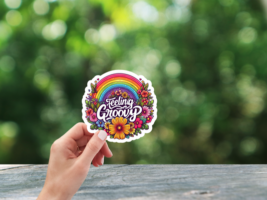 Feeling Groovy Rainbow Sticker