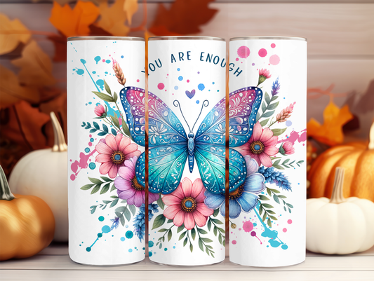 You Are Enough Butterfly 20oz Tumbler