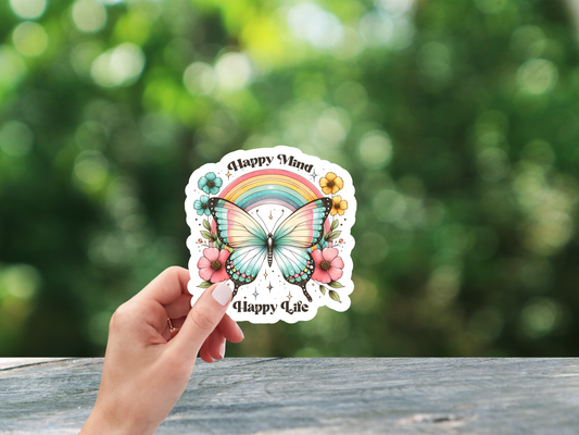 Happy Mind Happy Life Sticker