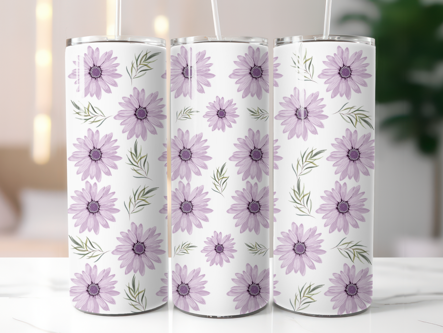 Purple Summer Daisies 20oz Tumbler