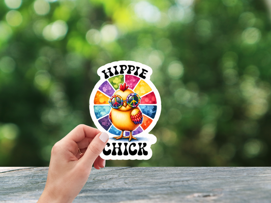 Hippie Chick W/Glasses Sticker