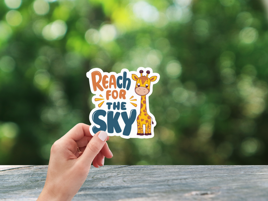 Reach For The Sky Giraffe Sticker