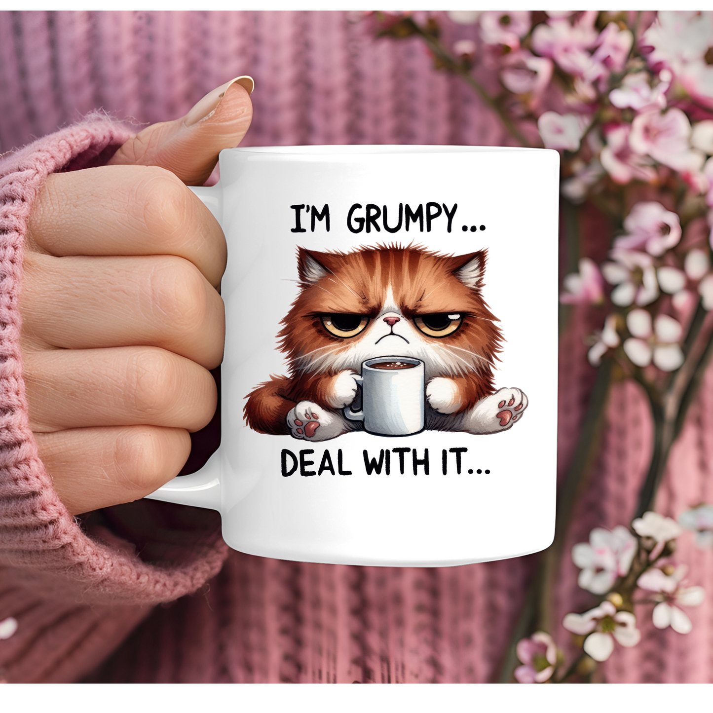 I'm Grumpy Deal With It Cat 11oz Mug