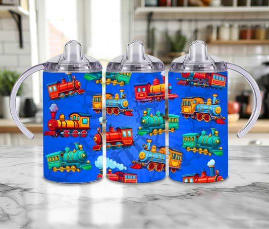 Blue Trains 12oz Sippy Tumbler