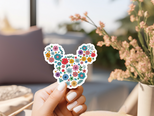 Cute Flower Mouse Ears Sticker