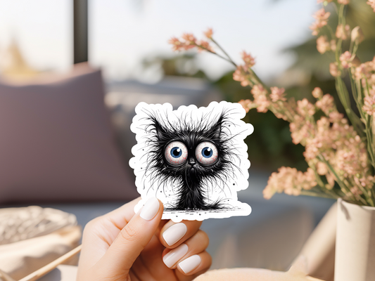 Frazzled Black Cat Sticker