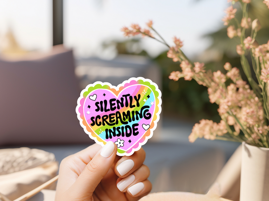 Silently Screaming Inside Heart Sticker