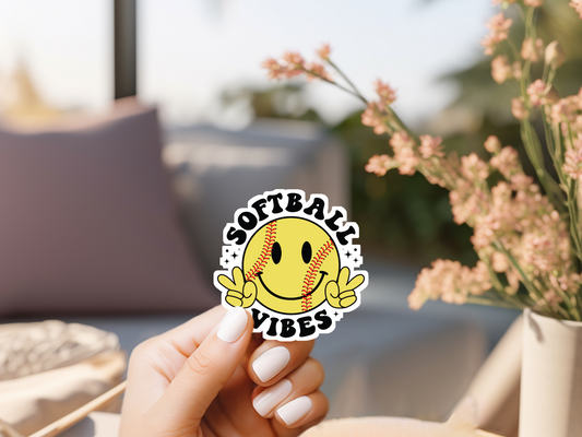 Softball Vibes Sticker