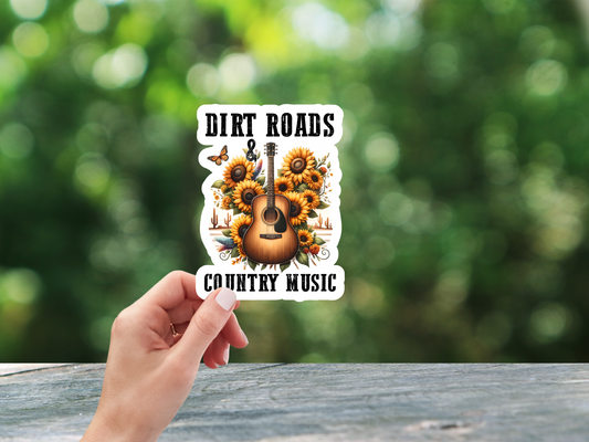 Dirt Roads & Country Music Sticker