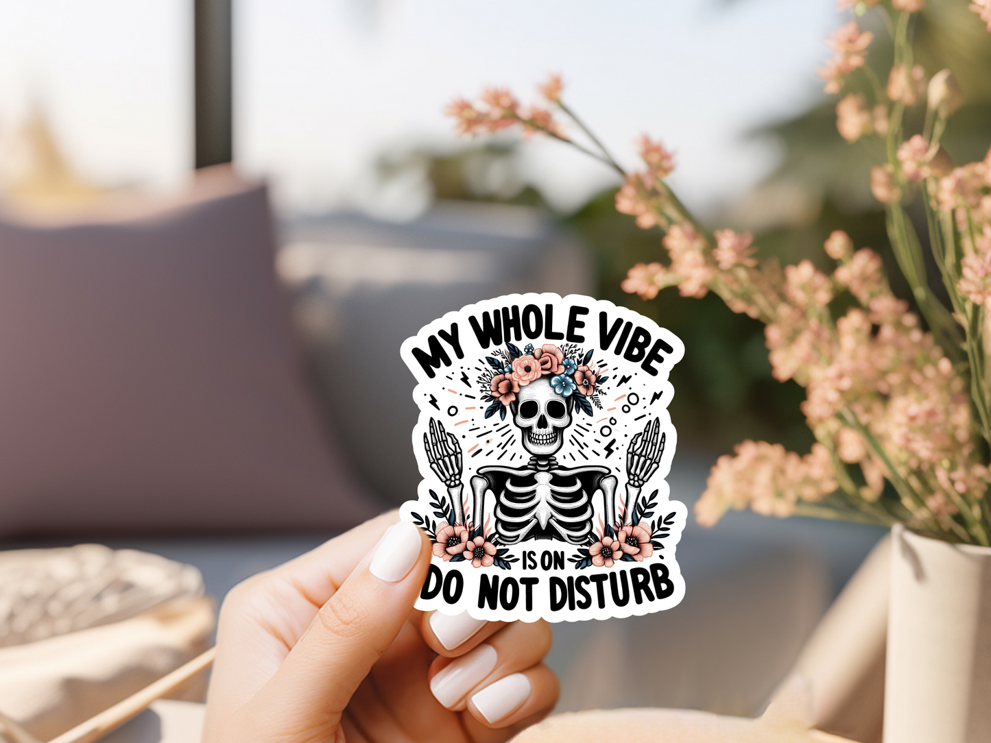 My Whole Vibe Skeleton Sticker