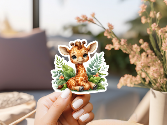 Cute Giraffe In Jungle Sticker