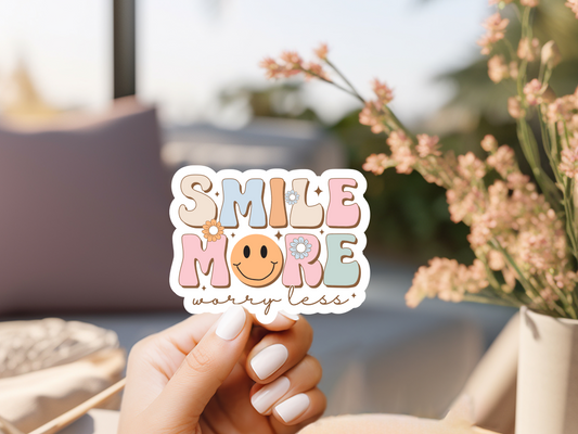 Smile More Worry Less Sticker