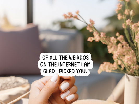 Of All The Weirdos On The Internet Im Glad I Picked You Sticker