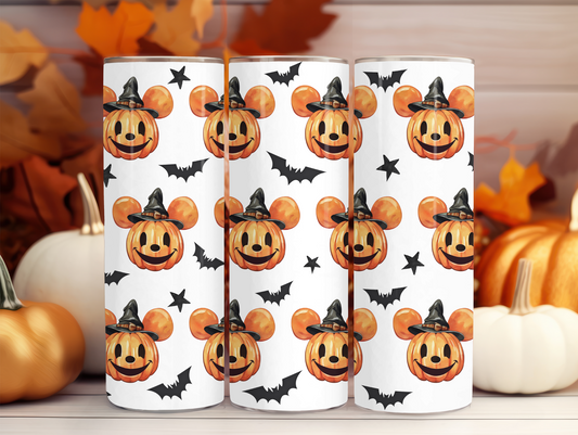 Pumpkin Head W/Bats 20oz Tumbler