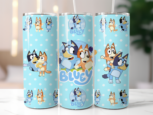 Blue Cartoon Dog 20oz Tumbler