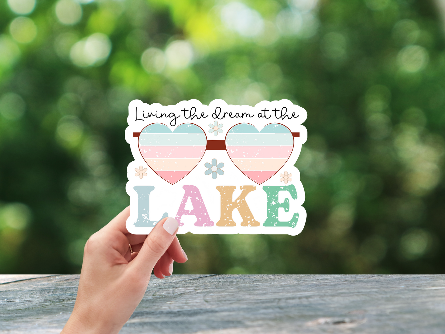Living The Dream At The Lake Sticker