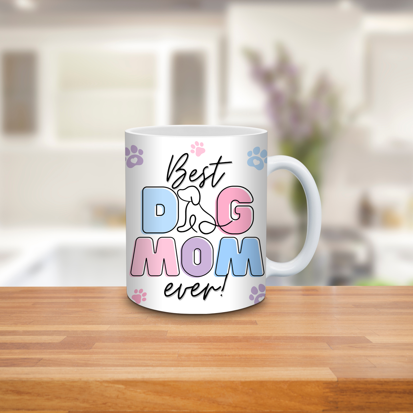 Pastel Best Dog Mom 11oz Mug