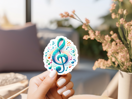 Turquoise Music Notes Sticker