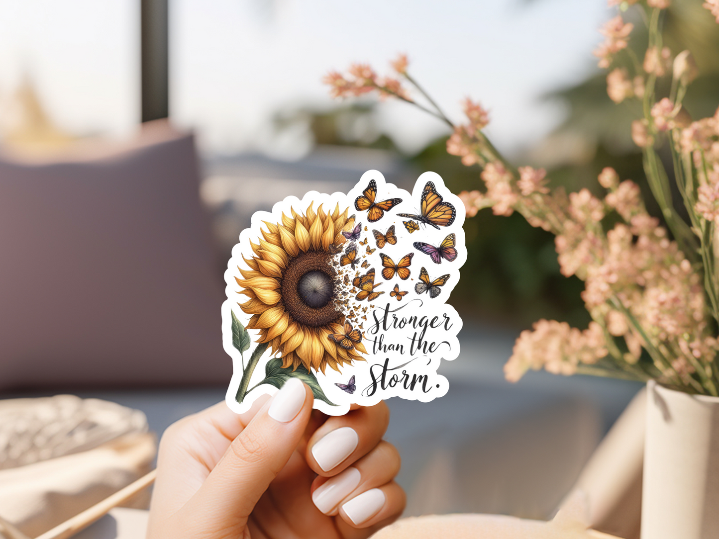 Stronger Than The Storm Sunflower Sticker