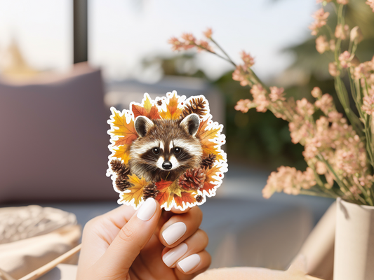 Fall Raccoon Sticker