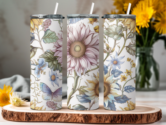 Pastel Sunflowers 20oz Tumbler