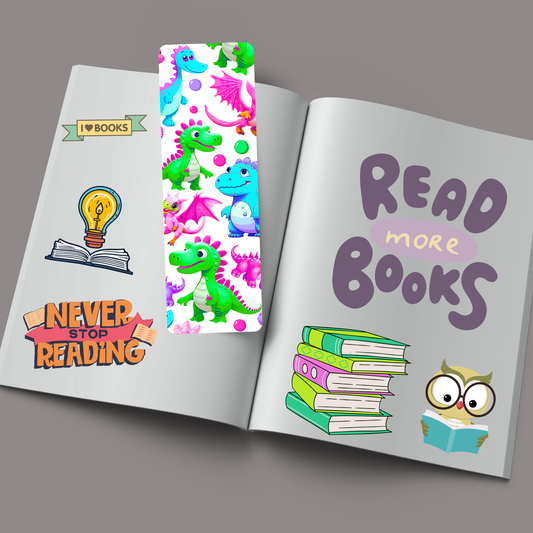 Kids Colorful Dinosaurs Bookmark