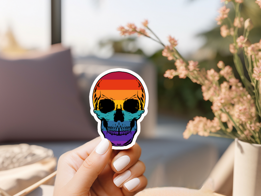 Rainbow Skull Sticker